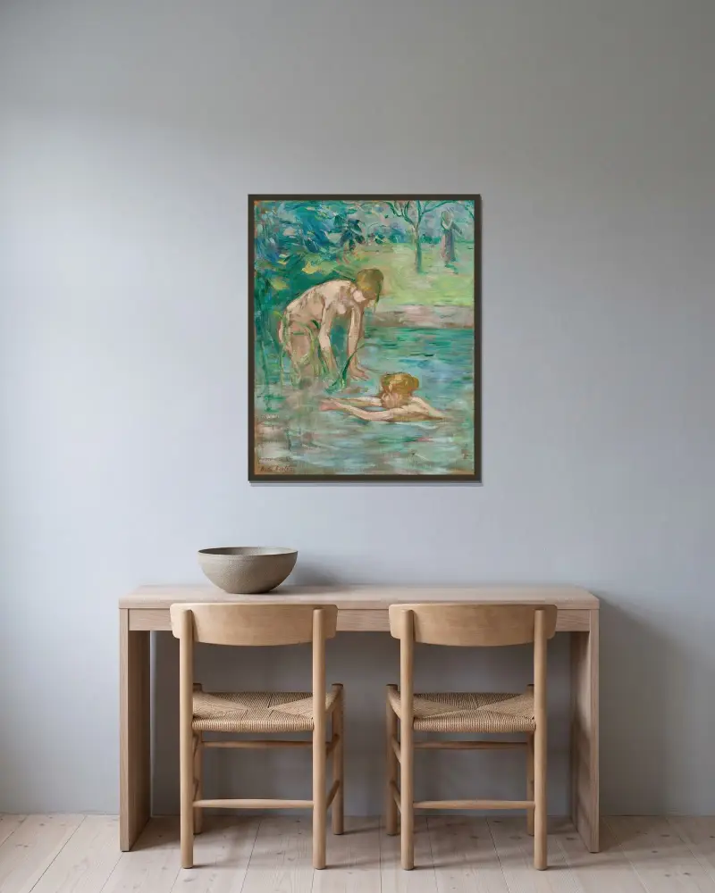 Koupající se ženy, Berthe Morisot v rámu na stěně