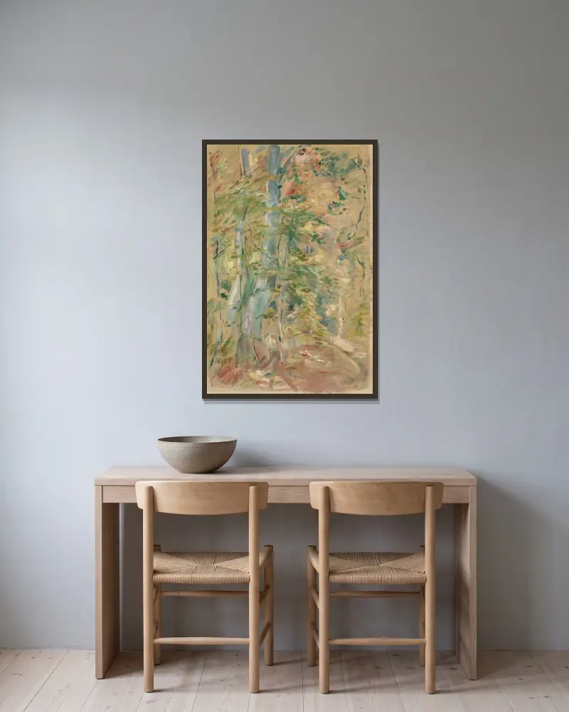 Lesní studie, Berthe Morisot v rámu na stěně