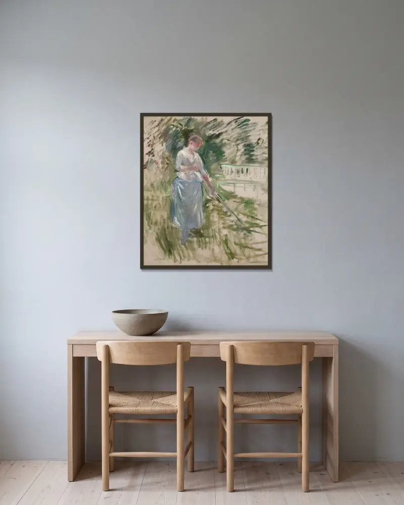 Kobieta grabiąca siano, 1888, Berthe Morisot w ramie na ścianie
