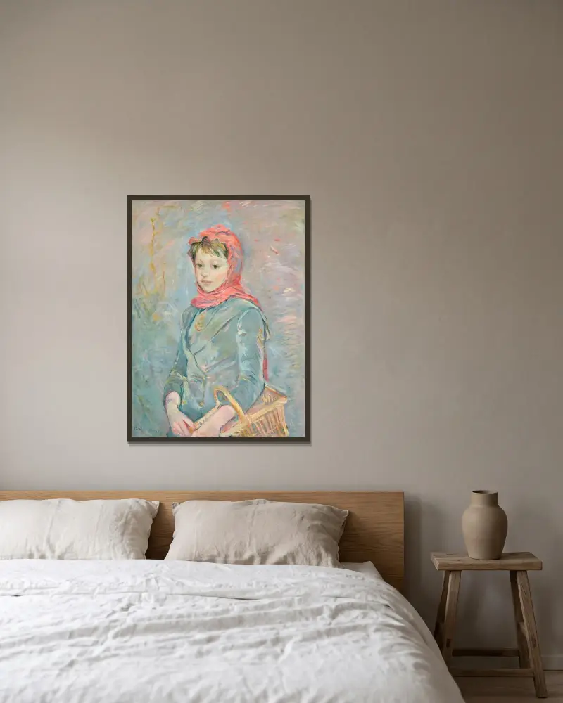 Fillette portant un panier av Berthe Morisot inramad på en vägg