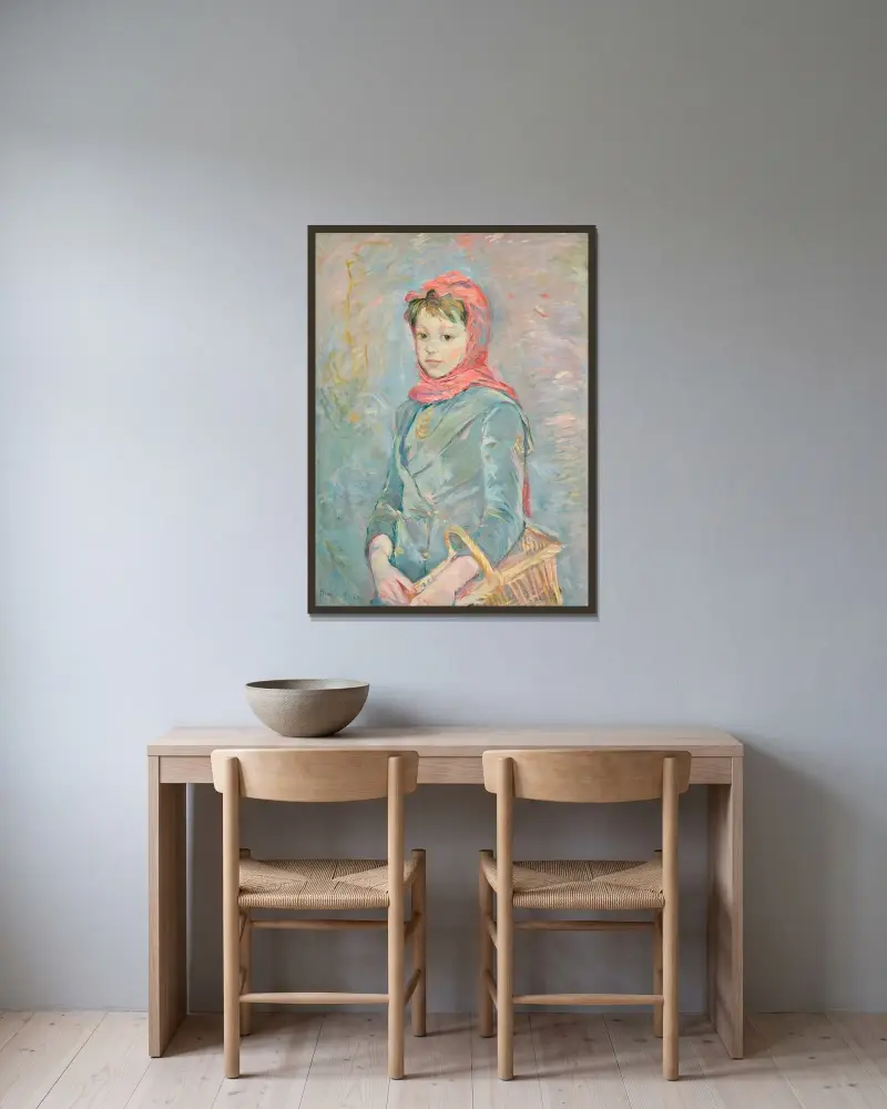 Fillette portant un panier av Berthe Morisot inramad på en vägg