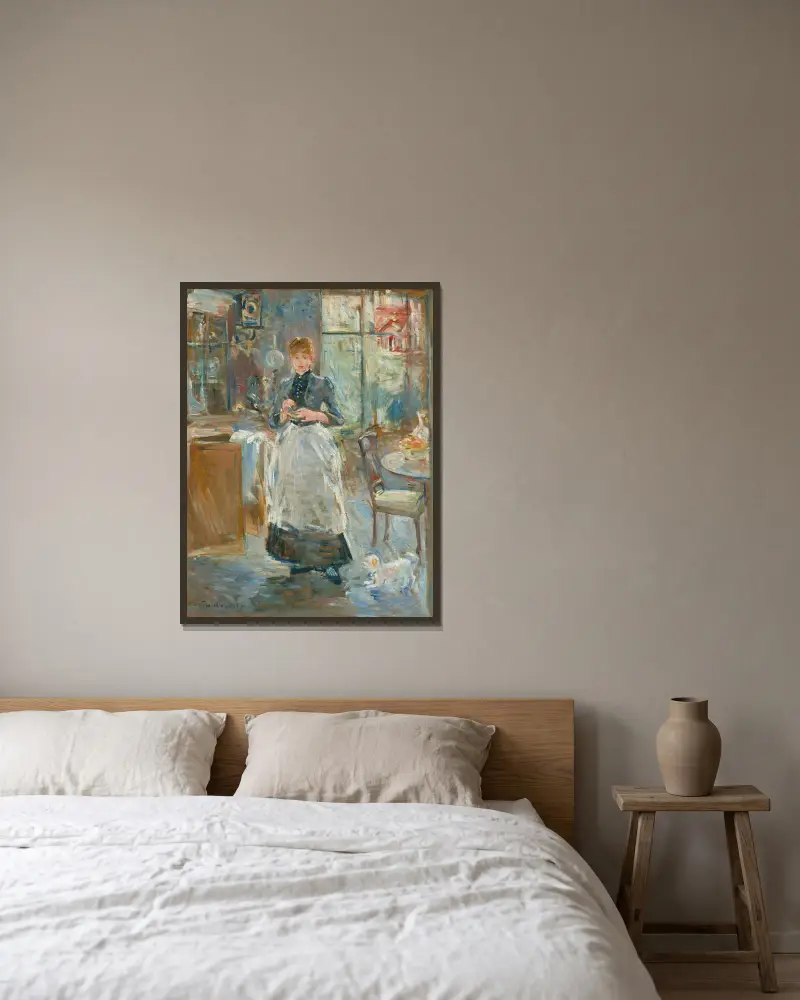 In the Dining Room av Berthe Morisot inramad på en vägg