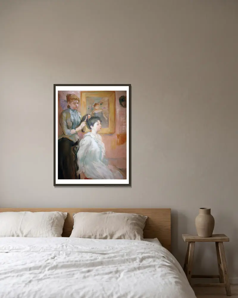 Česání, Berthe Morisot v rámu na stěně