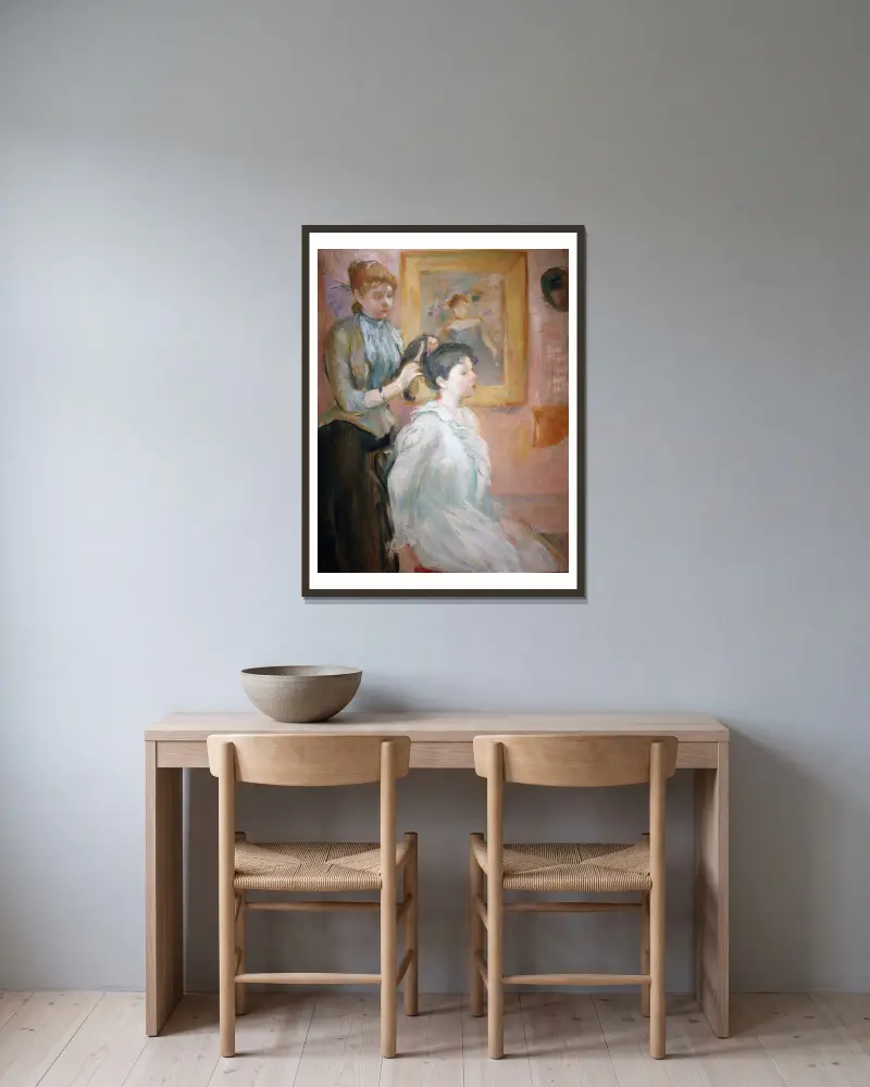 Česání, Berthe Morisot v rámu na stěně