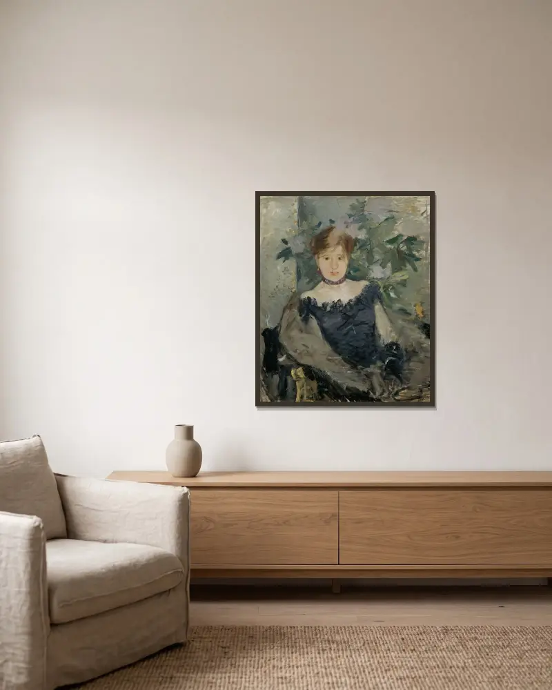 Czarny stanik, Berthe Morisot w ramie na ścianie
