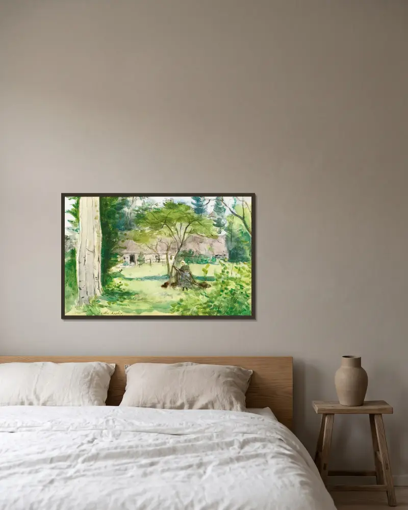 Krajina, 1867, Berthe Morisot v rámu na stěně