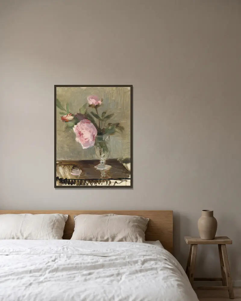 Pivoňky, Berthe Morisot v rámu na stěně