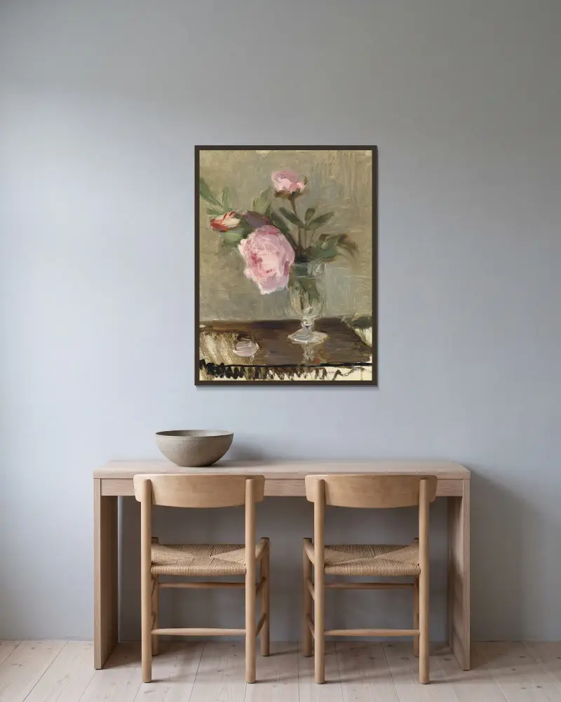 Pivoňky, Berthe Morisot v rámu na stěně