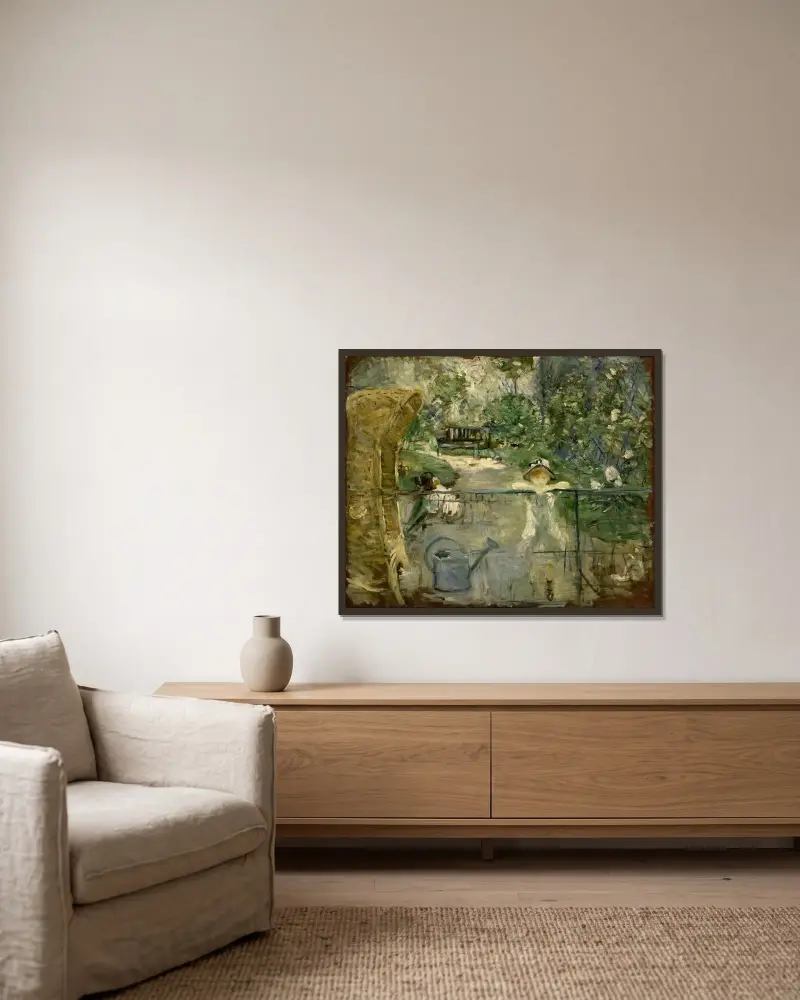 Der Korbstuhl von Berthe Morisot gerahmt an einer Wand