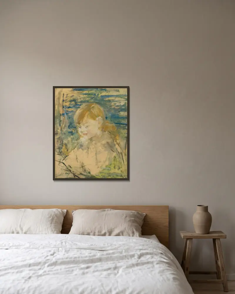The Blond Girl av Berthe Morisot inramad på en vägg