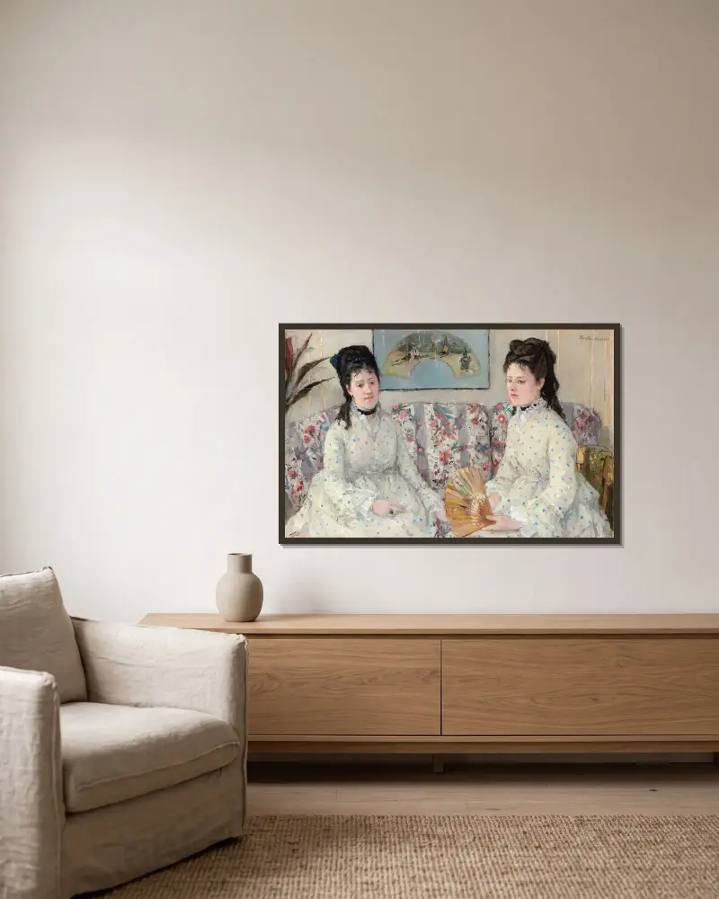 Die Schwestern von Berthe Morisot gerahmt an einer Wand