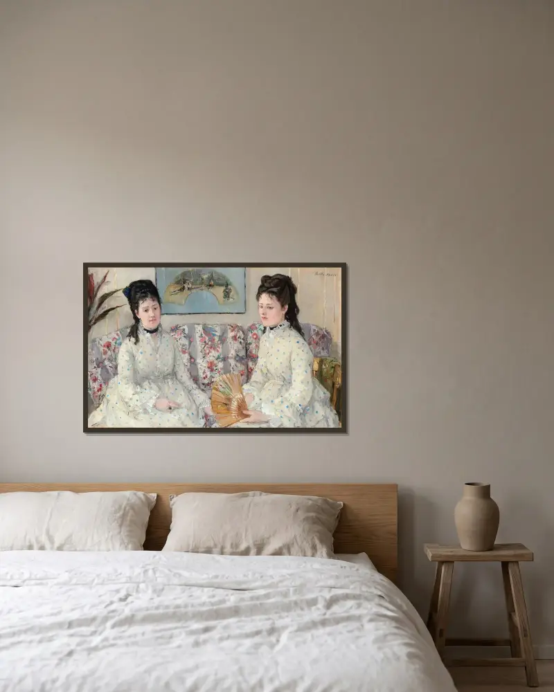 Die Schwestern von Berthe Morisot gerahmt an einer Wand