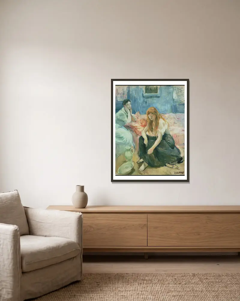 Dvě dívky, Berthe Morisot v rámu na stěně