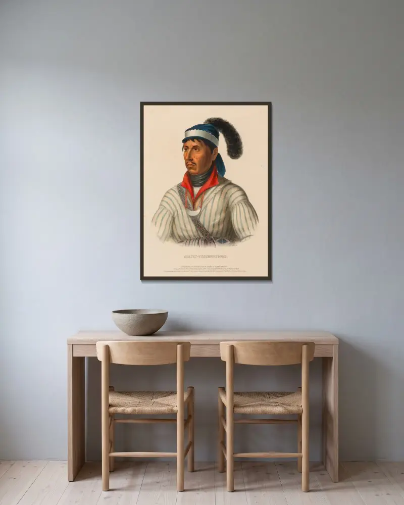 Apauly-Tustennuggee von Charles Bird King gerahmt an einer Wand