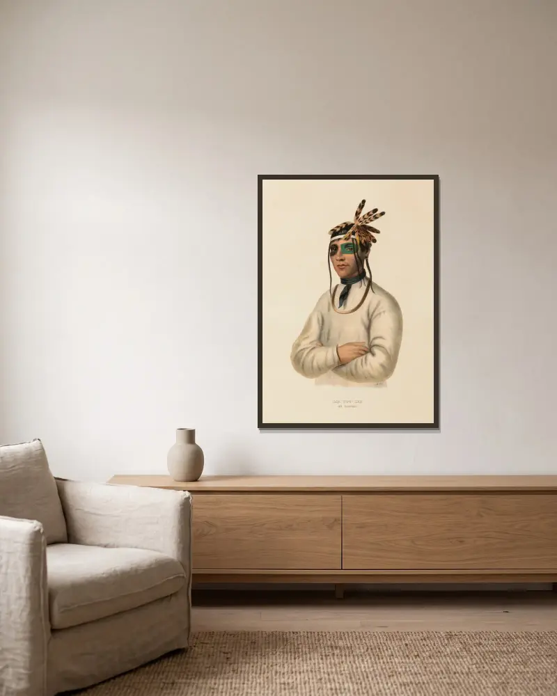 Caa-Tou-See. An Ojibway av Charles Bird King inramad på en vägg