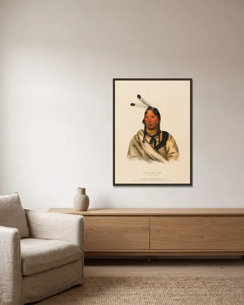 Esh-Ta-Hum-Leah. A Sioux Chief av Charles Bird King inramad på en vägg