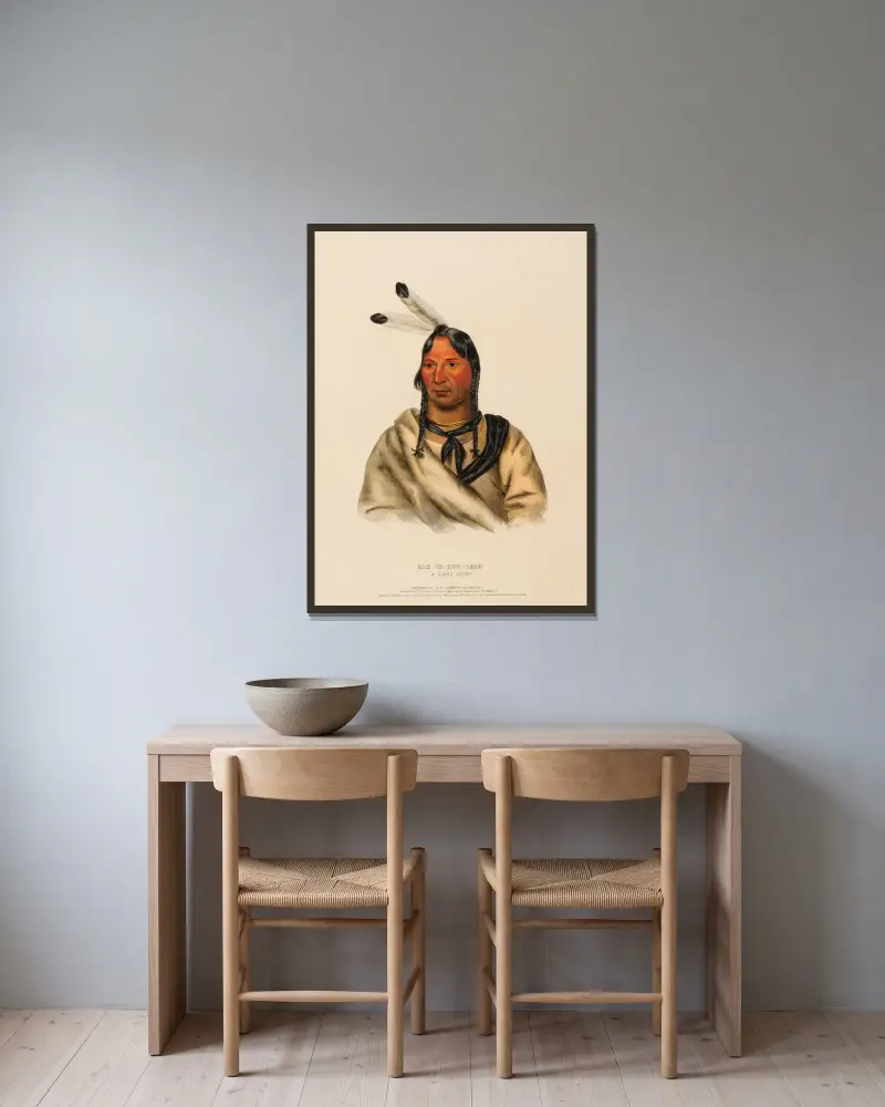 Esh-Ta-Hum-Leah. A Sioux Chief av Charles Bird King inramad på en vägg