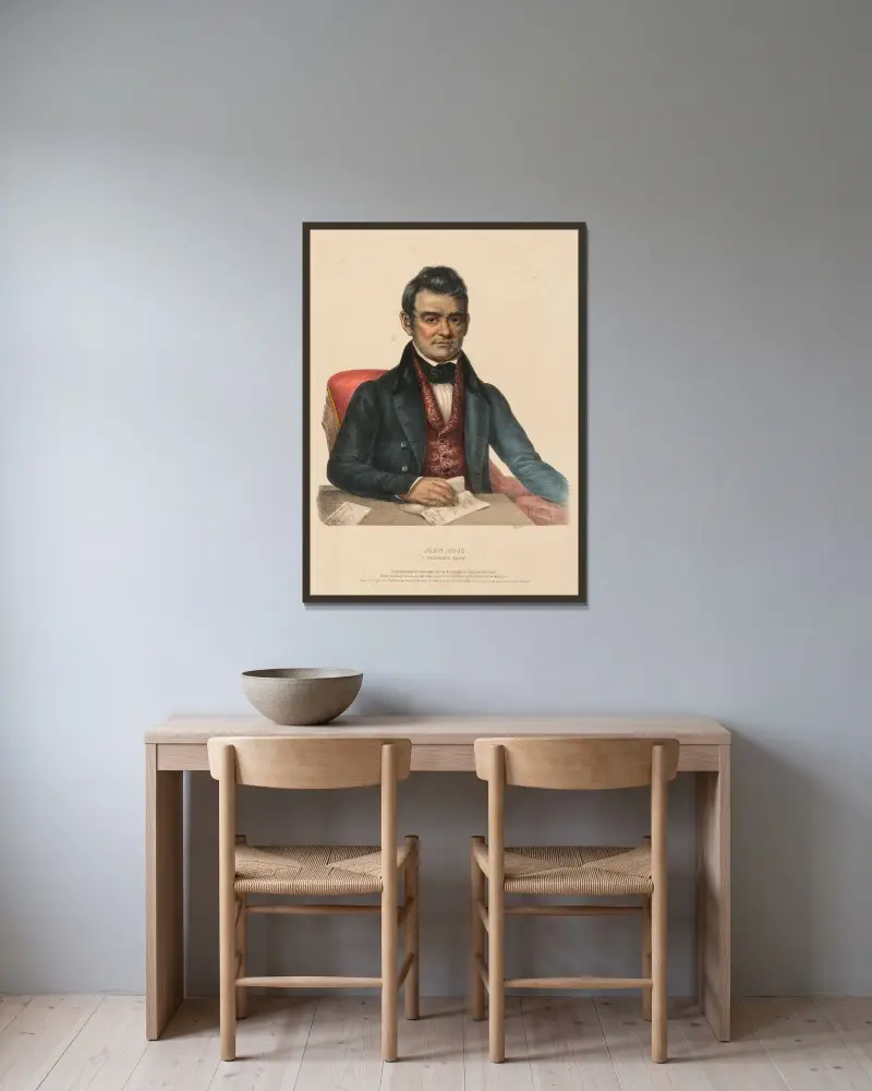 John Ross. A Cherokee Chief av Charles Bird King inramad på en vägg
