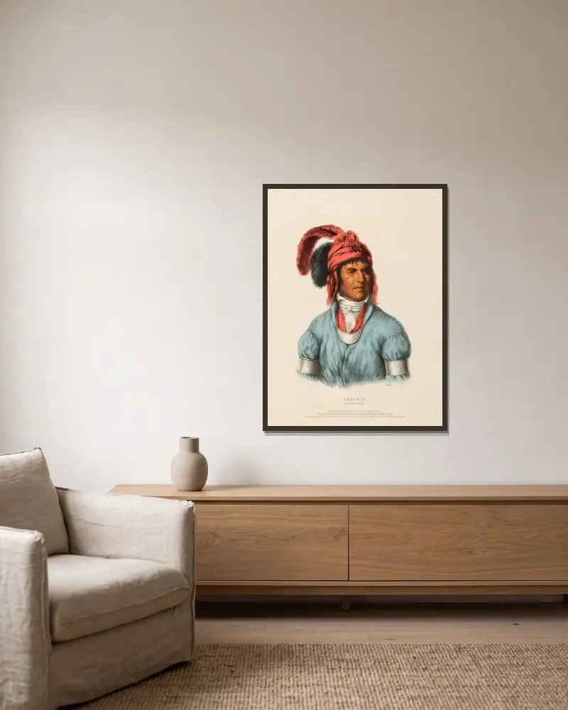 Ledagie. A Creek Chief (1843_1838) av Charles Bird King inramad på en vägg