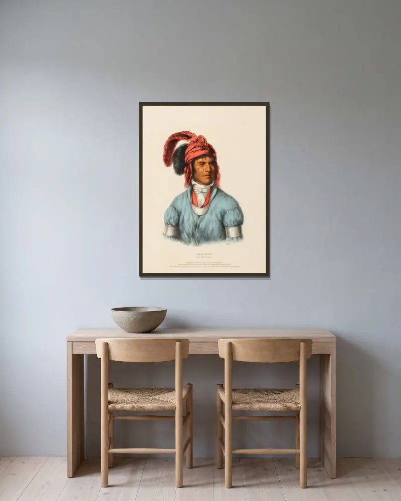 Ledagie. A Creek Chief (1843_1838) av Charles Bird King inramad på en vägg