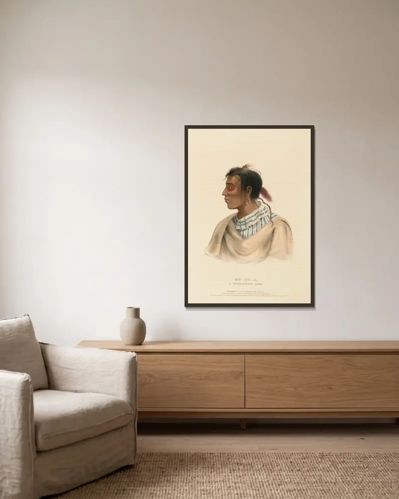 Me-Te-A, wódz Potawatomi, Charles Bird King w ramie na ścianie