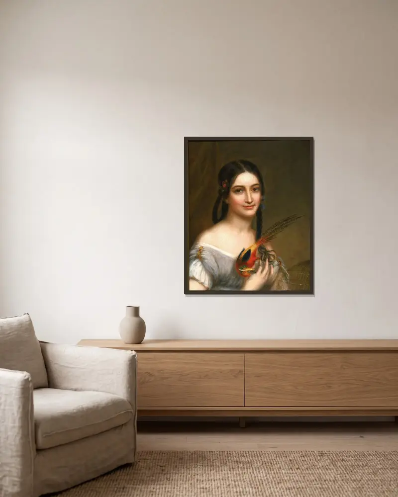Miss Satterlee von Charles Bird King gerahmt an einer Wand