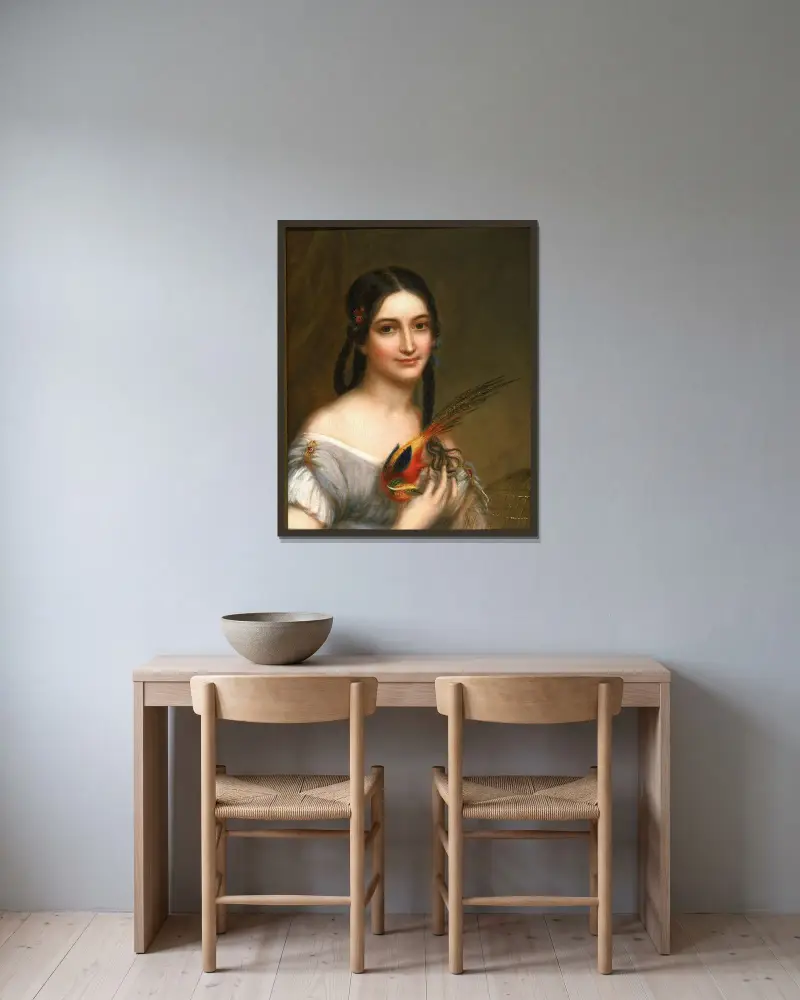 Miss Satterlee von Charles Bird King gerahmt an einer Wand
