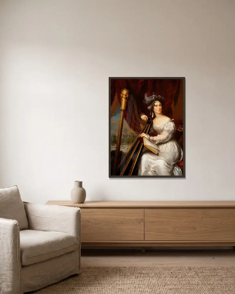 Mrs. John Quincy Adams von Charles Bird King gerahmt an einer Wand