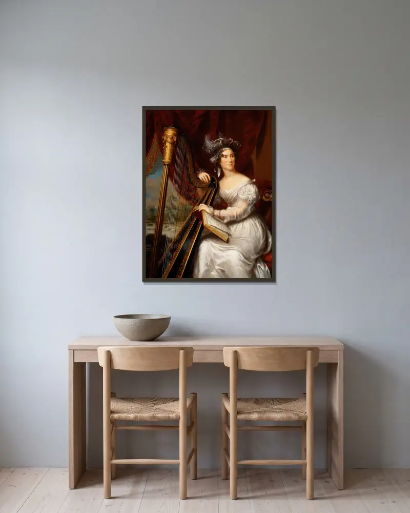 Mrs. John Quincy Adams von Charles Bird King gerahmt an einer Wand