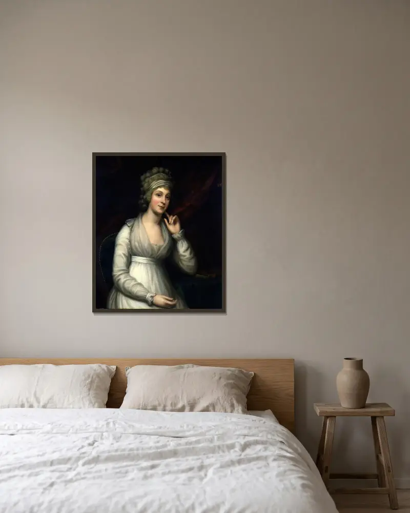 Mrs. Joshua Johnson av Charles Bird King inramad på en vägg