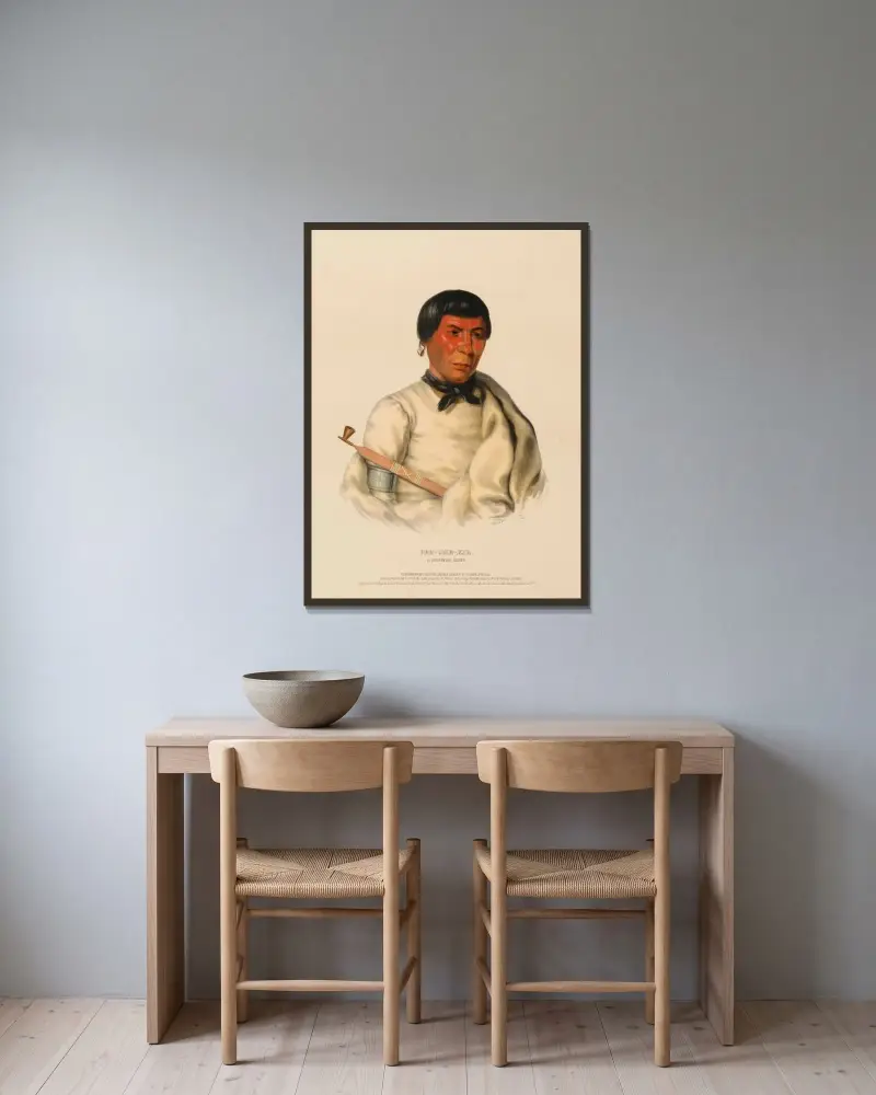 Pee-Che-Kir, A Chippewa Chief av Charles Bird King inramad på en vägg