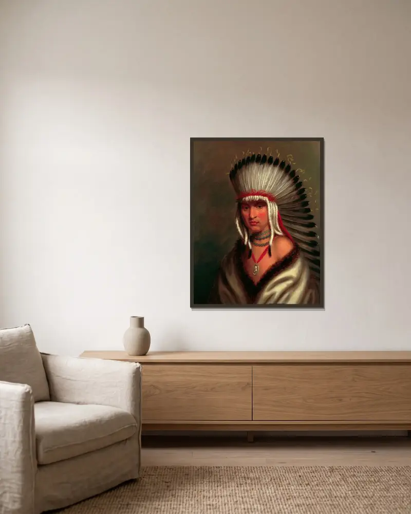 Petalesharro (Generous Chief), Pawnee von Charles Bird King gerahmt an einer Wand