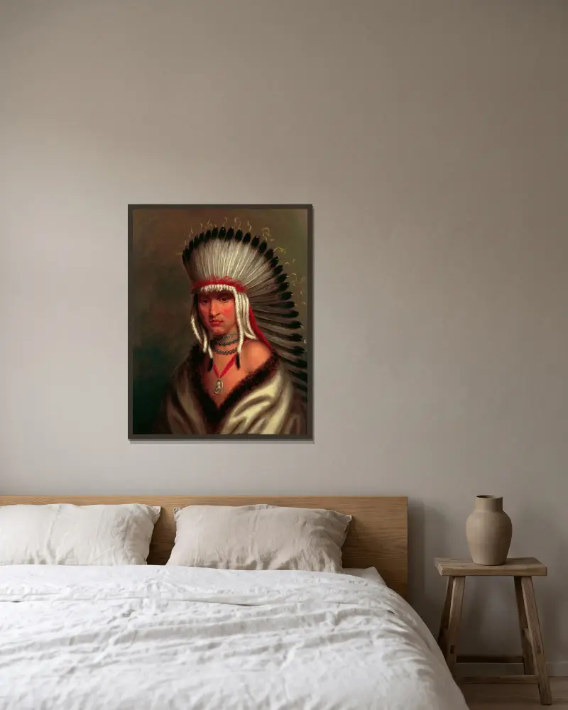 Petalesharro (Generous Chief), Pawnee von Charles Bird King gerahmt an einer Wand