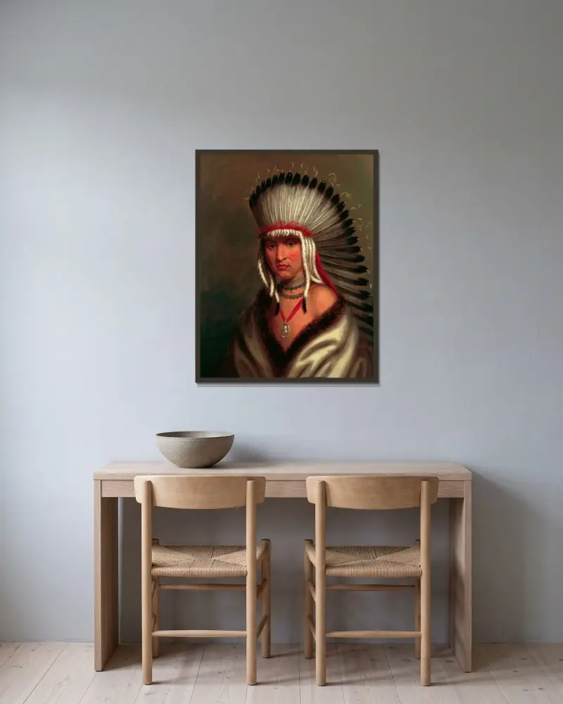 Petalesharro (Generous Chief), Pawnee von Charles Bird King gerahmt an einer Wand