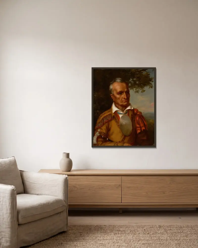 Red Jacket, Seneca Chief (Sagoyewatha) von Charles Bird King gerahmt an einer Wand