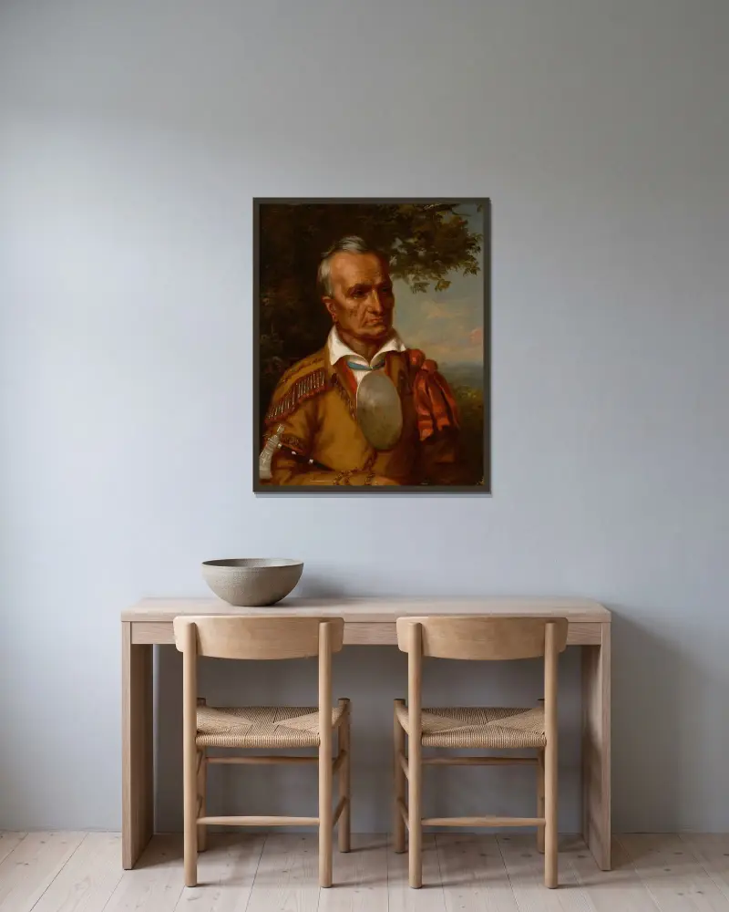 Red Jacket, Seneca Chief (Sagoyewatha) von Charles Bird King gerahmt an einer Wand