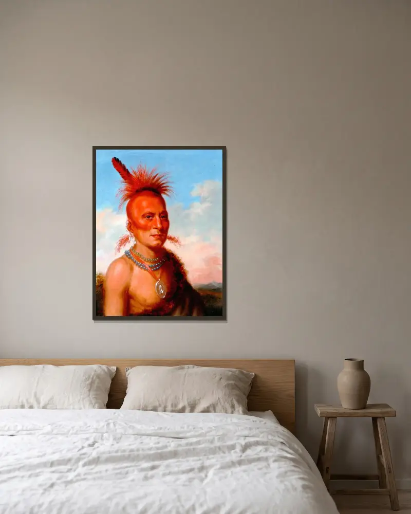 Sharitarish (Wicked Chief), Pawnee von Charles Bird King gerahmt an einer Wand