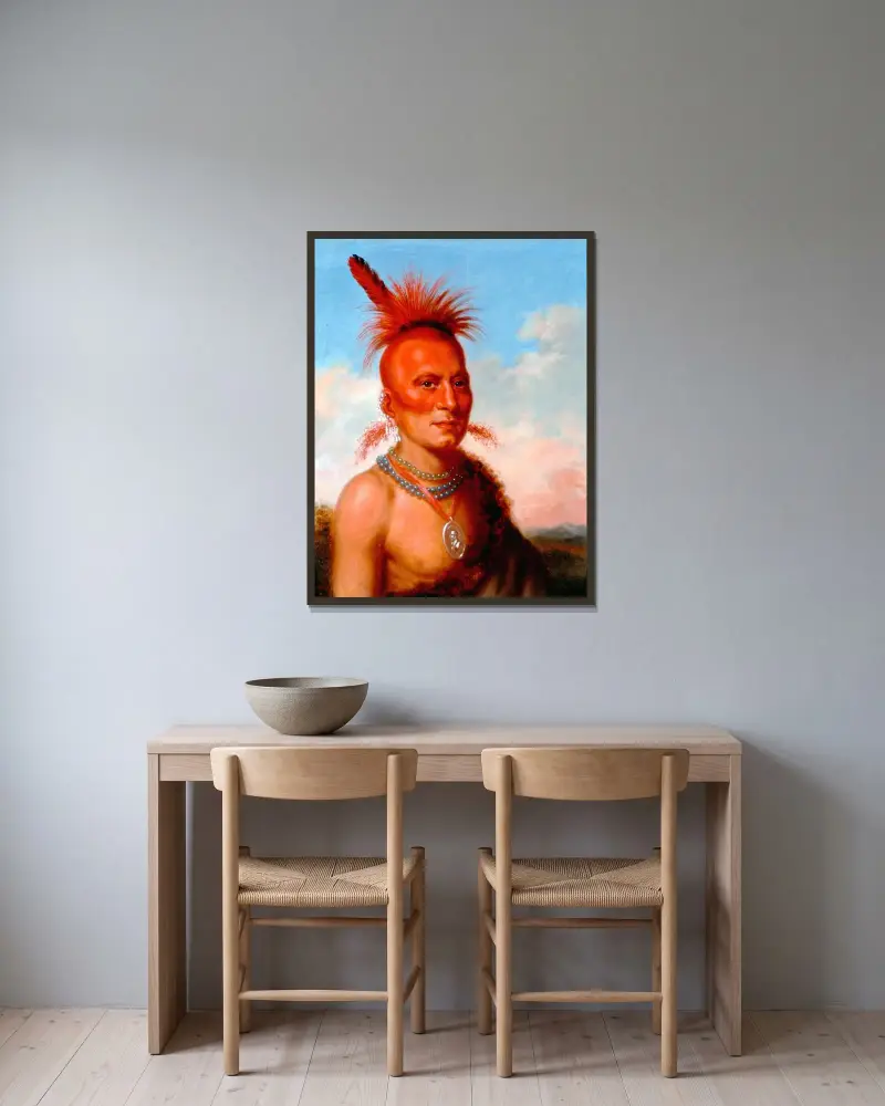 Sharitarish (Wicked Chief), Pawnee von Charles Bird King gerahmt an einer Wand