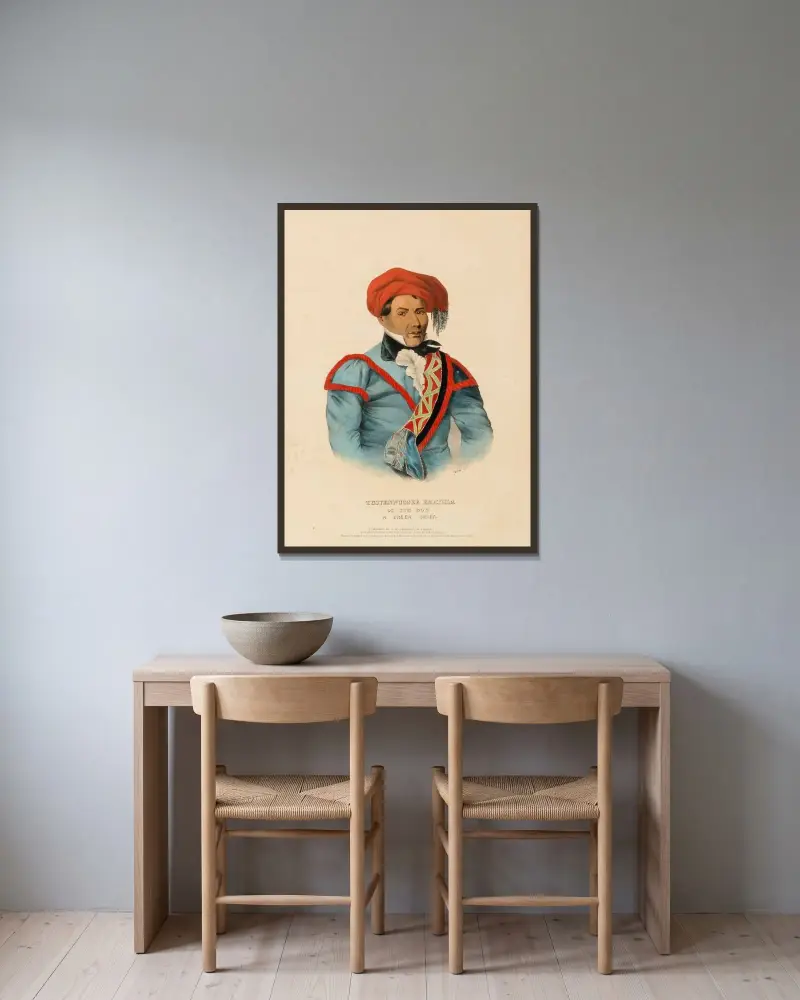 Tustennuggee Emathla von Charles Bird King gerahmt an einer Wand