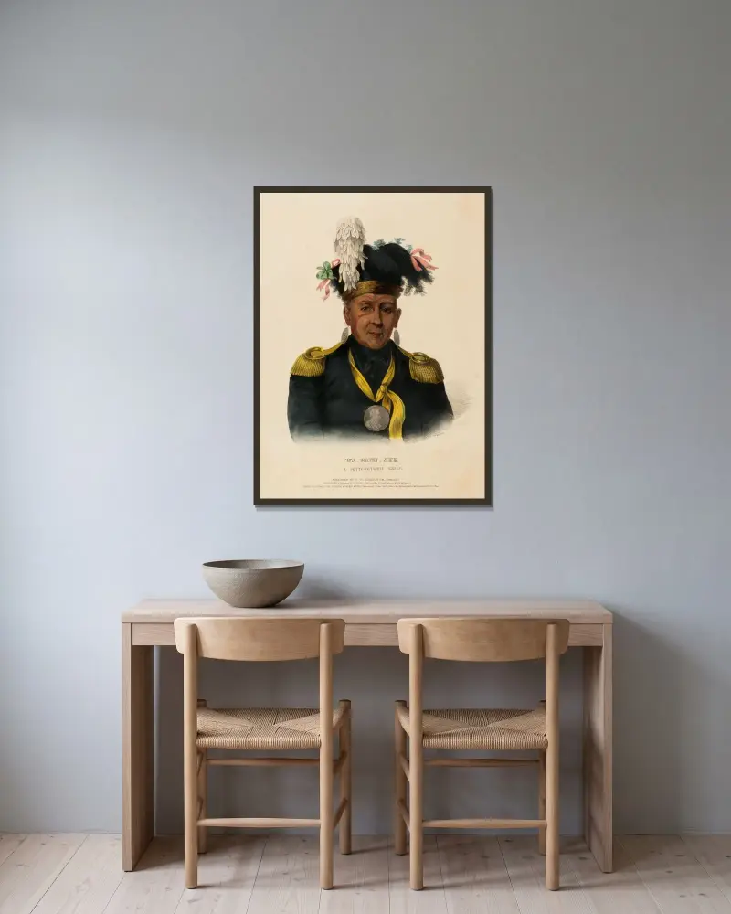Wa-Baun-See, A Pottawatomie Chief av Charles Bird King inramad på en vägg