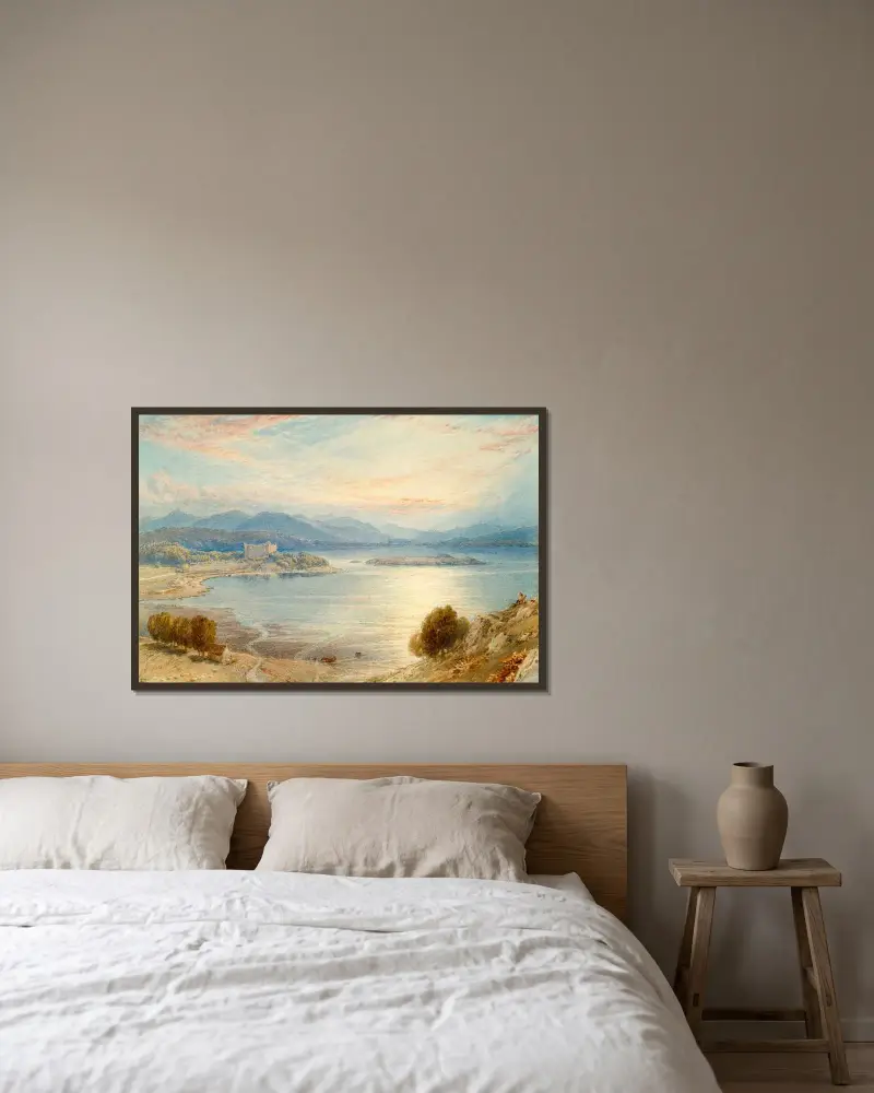 Loch Awe im Sonnenuntergang von Myles Birket Foster gerahmt an einer Wand
