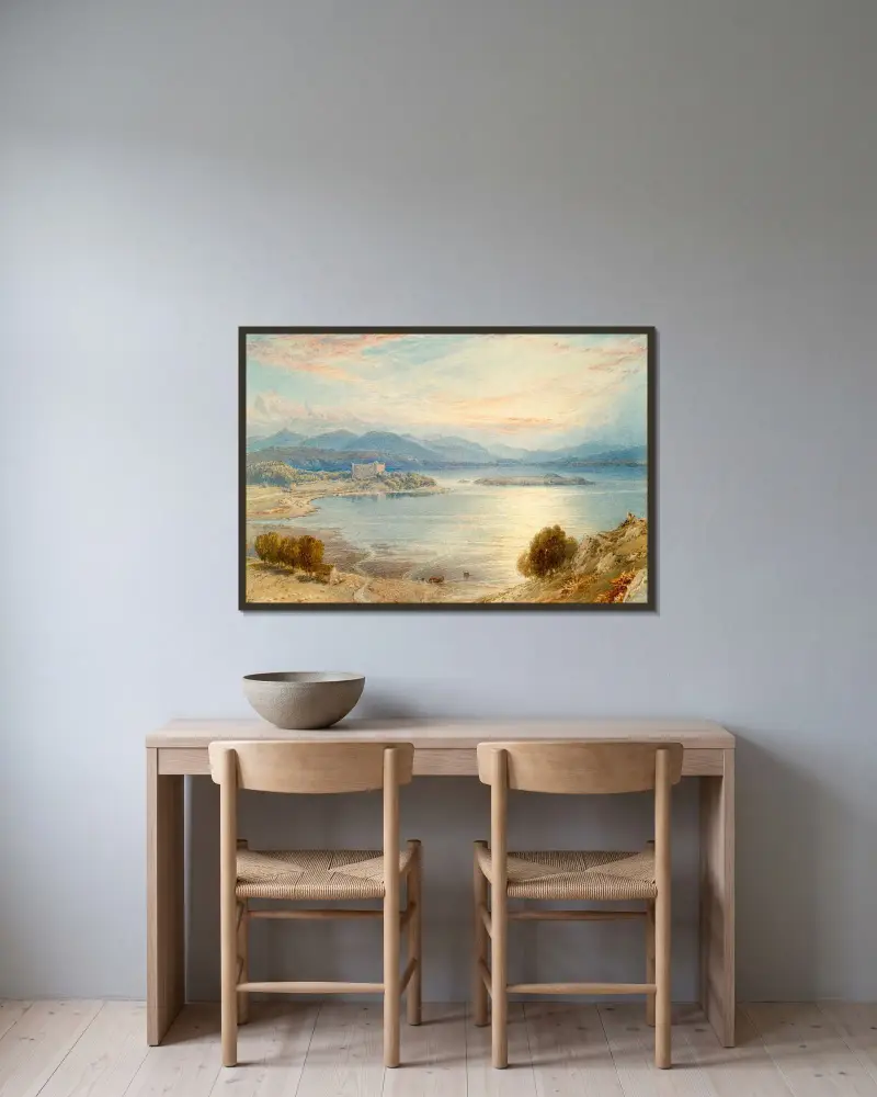 Loch Awe im Sonnenuntergang von Myles Birket Foster gerahmt an einer Wand