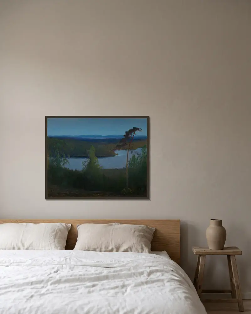 Landschaft von Björn Ahlgrensson gerahmt an einer Wand