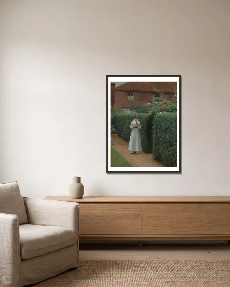 Der kleine Liebesbrief von Edmund Blair Leighton gerahmt an einer Wand