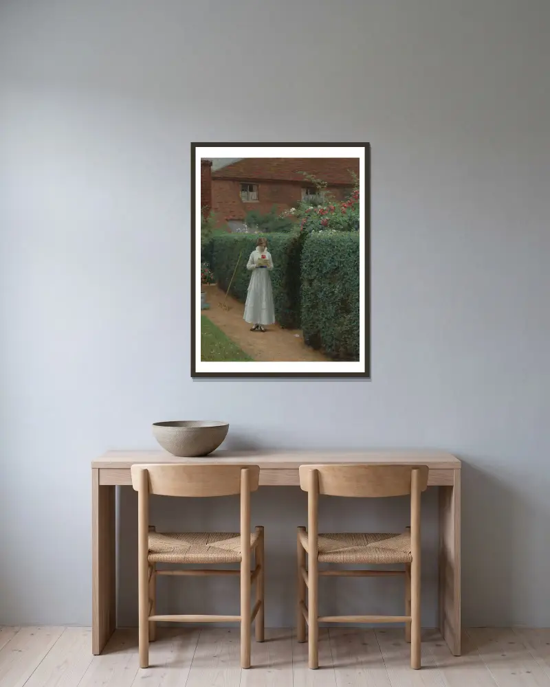 Der kleine Liebesbrief von Edmund Blair Leighton gerahmt an einer Wand
