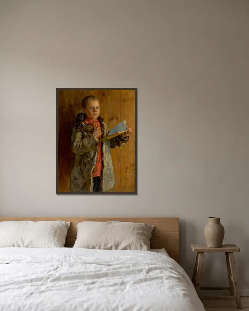 Eine schwierige Übung von Nikolai Bogdanov-Belsky gerahmt an einer Wand