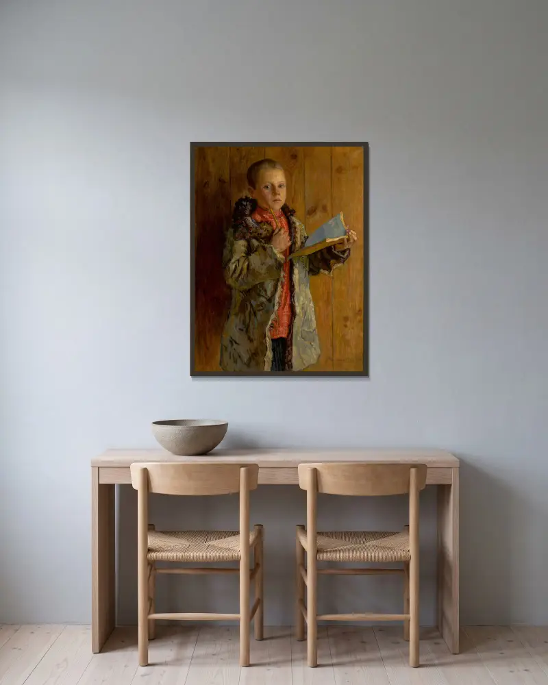 Eine schwierige Übung von Nikolai Bogdanov-Belsky gerahmt an einer Wand