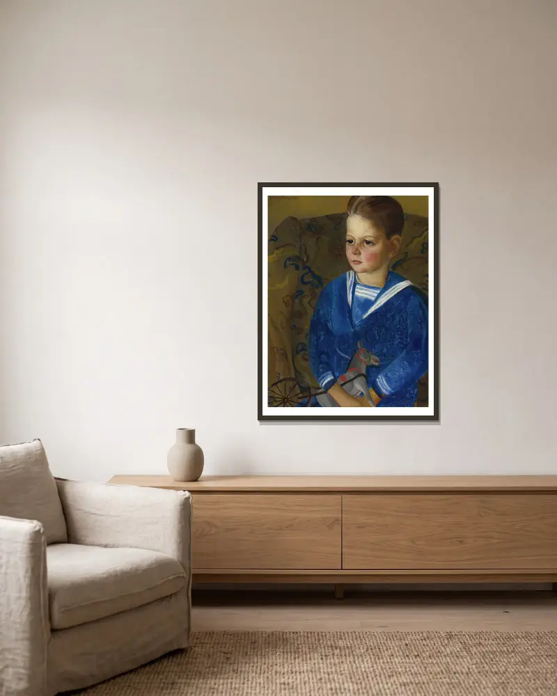 Chłopiec w stroju marynarskim, Boris Grigoriev w ramie na ścianie