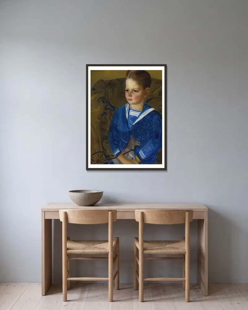 Chłopiec w stroju marynarskim, Boris Grigoriev w ramie na ścianie