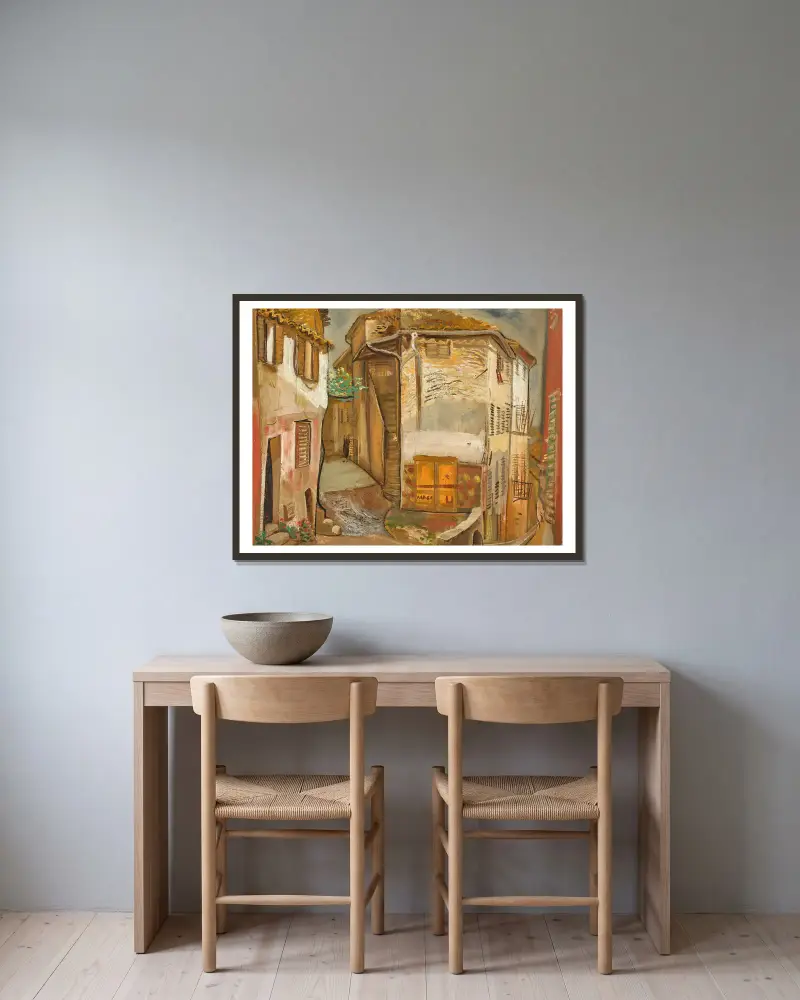Francuska prowincjonalna miejscowość, Boris Grigoriev w ramie na ścianie
